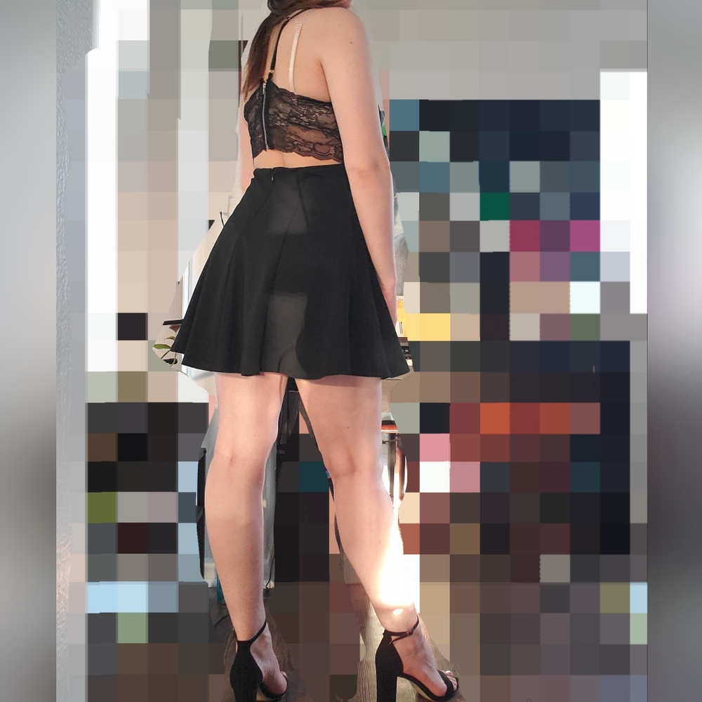Lace-back little black dress